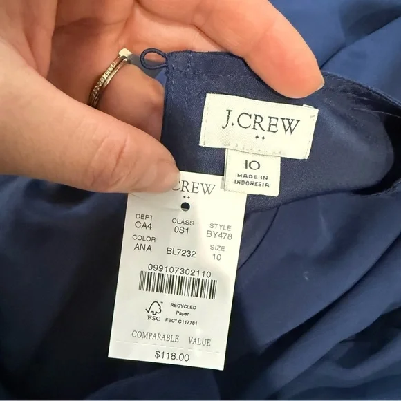 NWT J Crew Mini dress with flounce hem and sheer sleeves - Picture 4 of 9